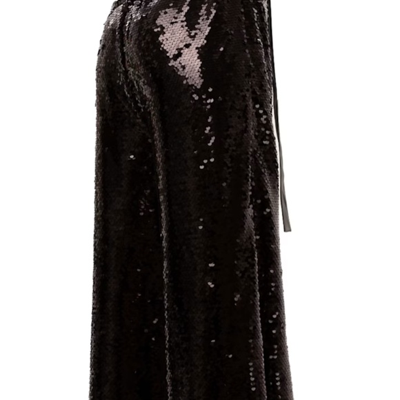 Julia Allert black sequins occasion palazzo pant L - Picture 7 of 8